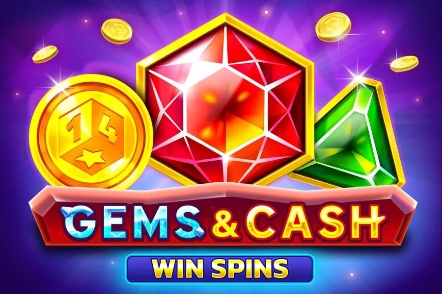 Logo Gems & Cash Win Spins