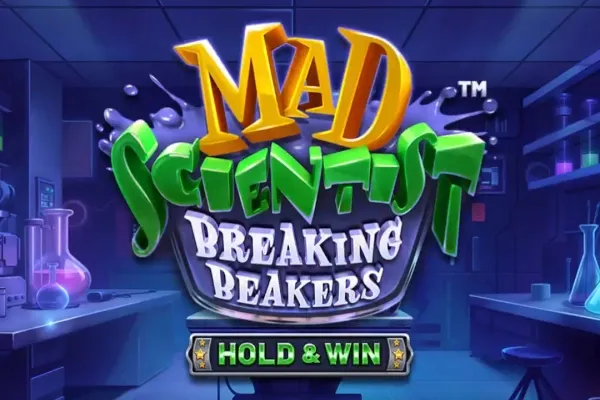 Logo Mad Scientist Breaking Beakers